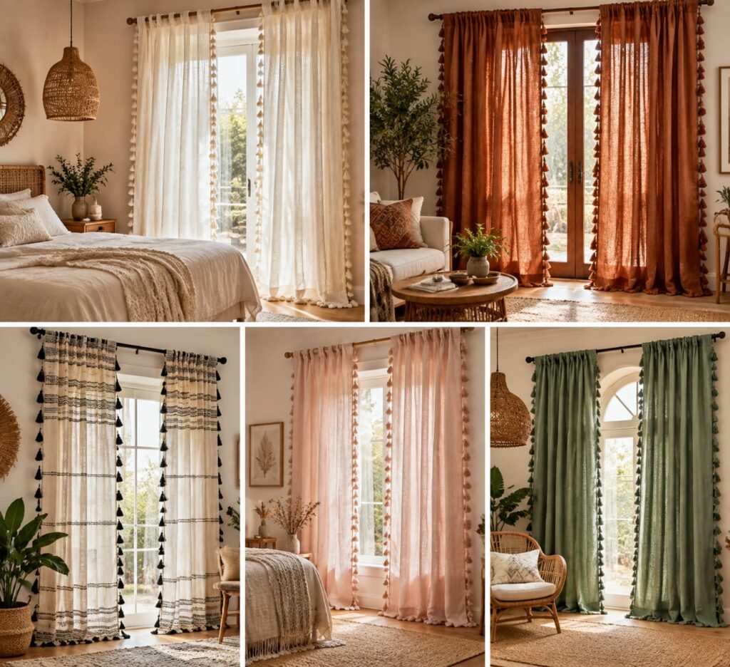 Best boho tassel curtains for a dreamy bedroom